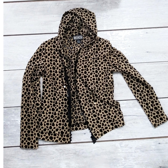 berek Tops - BEREK TAN & BLACK MESH SPOTS FULL ZIP HOODIE